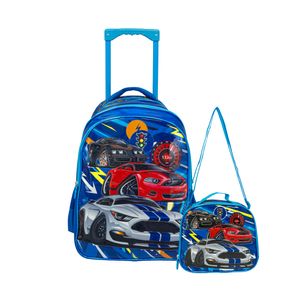 Mochila Carrito Escolar Reforzada Nene Varon Autos Primaria Funda Para Ruedas Auto