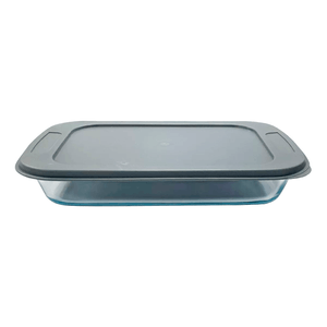FUENTE RECTANGULAR VIDRIO P/HORNO C/TAPA 29.5X17.6X5.1CM Hudson
