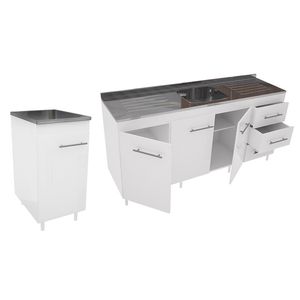 Combo Orlandi Bajo Mesada 2.00 Modulos Blanco