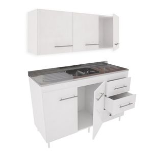 Combo Orlandi Bajo Mesada + Alacena 1.20 Blanco
