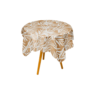 MANTEL VINILICO LAUREL BLANCO HABANO REDONDO 1.4 M MR KOOK