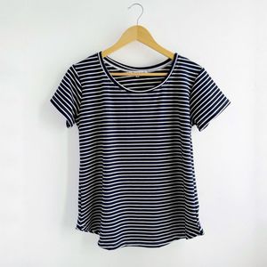 Remera Maga rayado Azul Marino Ancho