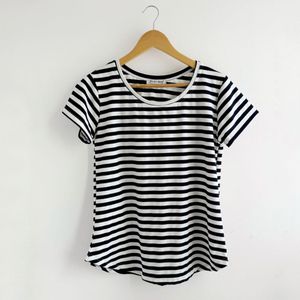 Remera Maga Rayado  Azul Marino