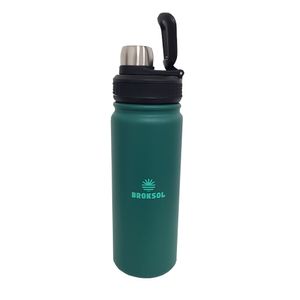 Botella Termica Deportiva 650 Ml Acero Inox Con Pico y Rosca Broksol