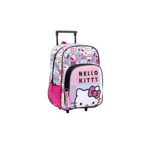 Mochila Carro 17'' Hello Kitty Cuadrillé Wabro