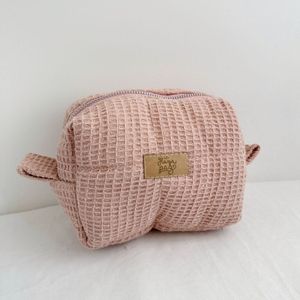 Neceser pocket de waffle Rosa