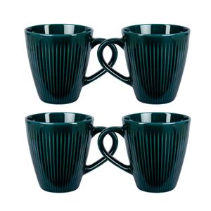 Set x 4 Tazas Jarro Mug Envejecido Facetadas ASTON Ceramica