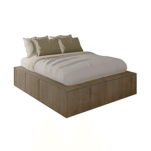 CAMA EMC CUBO PREMIUM QUEEN SIZE 200CM X 160CM C 6 CAJONES Y 2 ZAPATEROS BÁLTICO (CAMAPRO16BA)