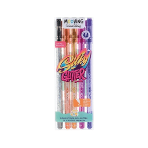 Lapicera Roller Tinta Gel Glitter 5 Unidades Coloring