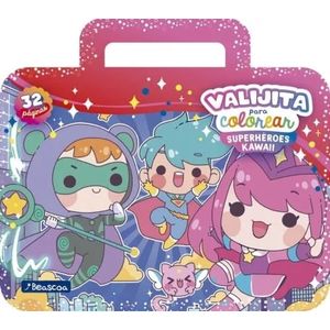 VALIJITA PARA COLOREAR- SUPERHEROES KAWAII - BEASCOA