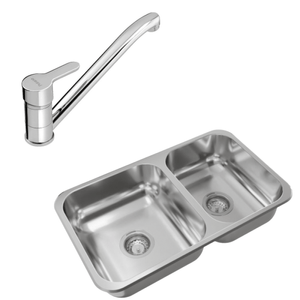 Combo Bacha Johnson R 63/18 + Griferia Cocina Peirano Dique 20-160
