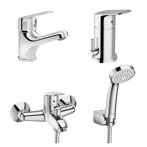 Juego Griferia Lavatorio Ducha Bidet Roca Coral