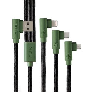Cable Trenzado Hune Usb A -3 En 1- C 1,2m - Bosque Acc-Ca-319bos