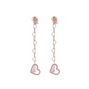 Aros Carmín Cute de Plata 925 con Baño Rosé