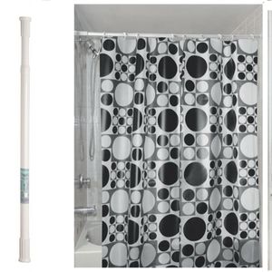 Combo Barral Para Cortinas + Cortina  De Lona Para Baño