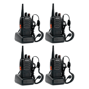 Kit x4 Radios Movil Handy Baofeng BF-888S Antena VHF UHF 16 Canales
