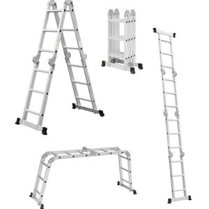 Escalera Articulada de Aluminio Multifunción 12 Escalones 4x3 Multiproposito