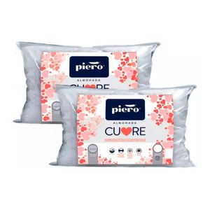 Combo Par De Almohadas Piero Cuore 70x40 Fibra Y Espuma