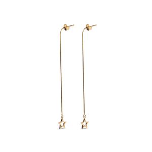 Aros Colgantes Carmín Estrella de Plata 925 con Baño Dorado