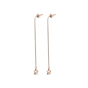 Aros colgantes Carmín Estrella de Plata 925 con Baño Rosé