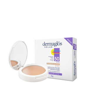 Dermaglós Solar Protector Solar Facial Crema Compacta FPS 50 con Color Tono 1
