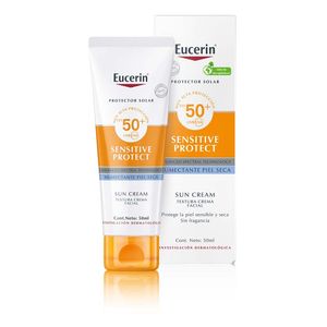 Protector solar facial Eucerin Sensitive Protect FPS 50+ para piel sensible y seca x 50 ml