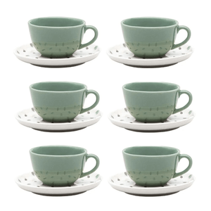 SET x6 TAZA DE TE 220 CC C/ PLATO SAMAMBAIA - OXFORD
