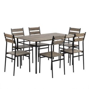 Juego de comedor Laila mesa rectangular y 6 sillas