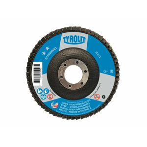 DISCO FLAP | PLANO FIBRA - Óxido de Zirconio TYROLIT 4 1/2'' GR120 537093SL