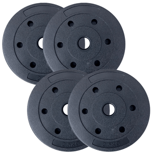 Discos Pesas 2.5kg PVC Mancuernas Barra 30mm Combo X4 Unidades Waggs