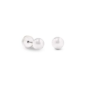 Aros  Carmín Bolita 5 de Plata 925