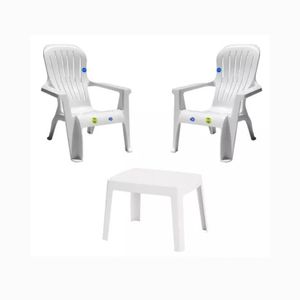 SET DE 2 SILLONES VARADERO Y 1 MESA BAHAMAS BLANCA VOSS 2000