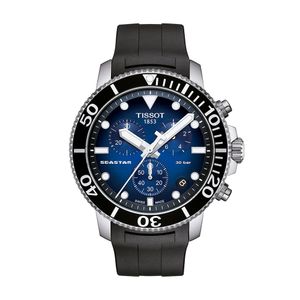 Reloj Tissot Seastar 1000 Chronograph para hombre de caucho negro 1204171704100