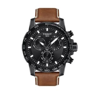 Reloj Tissot Supersport Chrono para hombre de cuero marrón 1256173605101