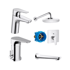 Juego Griferia Lavatorio Ducha Bidet Roca Atlas