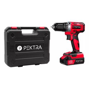 Taladro Atornillador 20v 10mm Pektra Luz Led Con Maletín