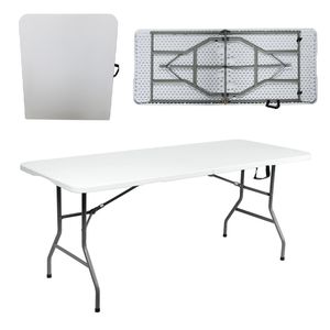 Mesa Plegable Camping Valija 180 cm Picnic Exterior Plástica Metal