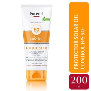 Protector solar en crema Eucerin Oil Control Sun Gel Toque Seco FPS 50 x 200 ml