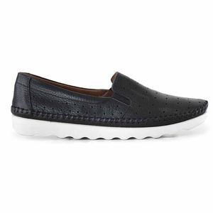 MOCASIN TAFI NEGRO CUERO MUJER ZAPATO CONFORT