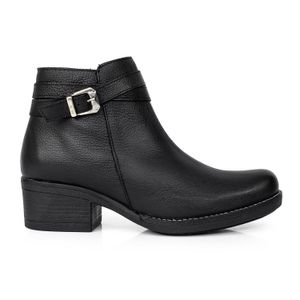 BOTA GLASCO NEGRA BOTINETA CUERO MUJER CASUAL