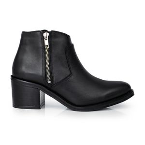 BOTA MONTANA NEGRA CUERO BOTITA MUJER CLASICA