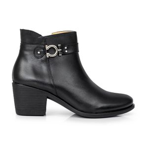 BOTA MORRIL NEGRA BOTINETA CLASICA MUJER CUERO