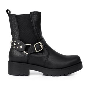 BOTA BERNARD NEGRA BORCEGO CUERO MUJER ZAPATO