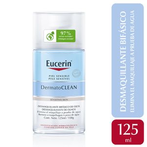 Desmaquillante bifásico de ojos Eucerin DermatoCLEAN con Ácido Hialurónico Piel sensible x 125 ml