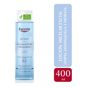 Loción micelar limpiadora 3 en 1 Eucerin DermatoCLEAN con Ácido Hialurónico Piel sensible x 400 ml
