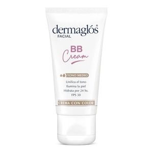 Dermaglos Bb Cream Facial Con Color Tono Medio Fps30 50 G