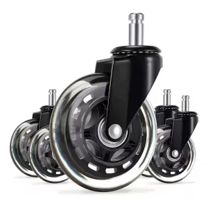Pack X 5 Ruedas Silla De Oficina Silicona Metálica Sin Freno