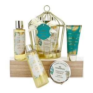 Bath Gift Set Golden Spa Bird Case Vainilla & Aceite de Argán