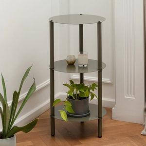 MESITA AUXILIAR 3 PISOS. 44cm x Ø40cm. Color Verde Musgo