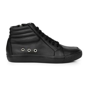 ZAPATILLA DAVISON NEGRA ZAPATO CUERO MUJER BOTITA